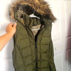 North Face Green Puffer Vest